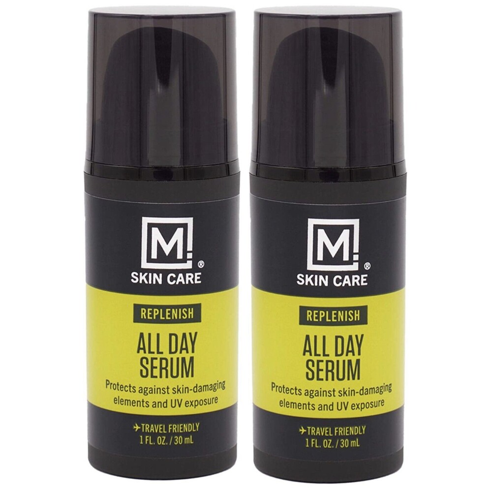 2Pack M.Skin Care Replenish All Day Serum for Men, Antioxidant - Travel Friendly